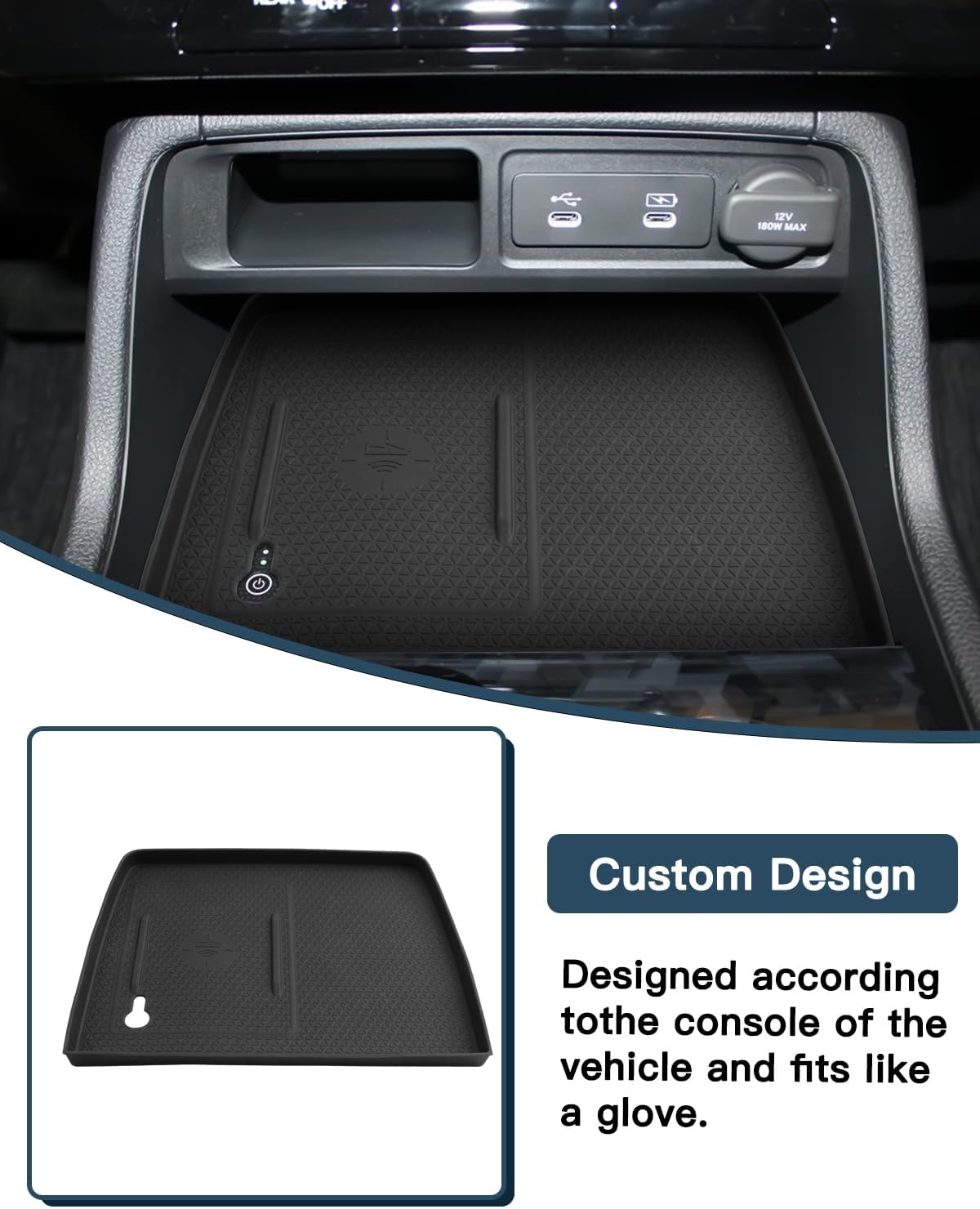 (3PCS)2026 Passport Center Console Organizer for Honda Passport TrailSport 2026 Accessories,Armrest Box & Cup Holder & Wireless Mats Compatible with 2026 Honda Passport TrailSport/TrailSport Elite/RTL