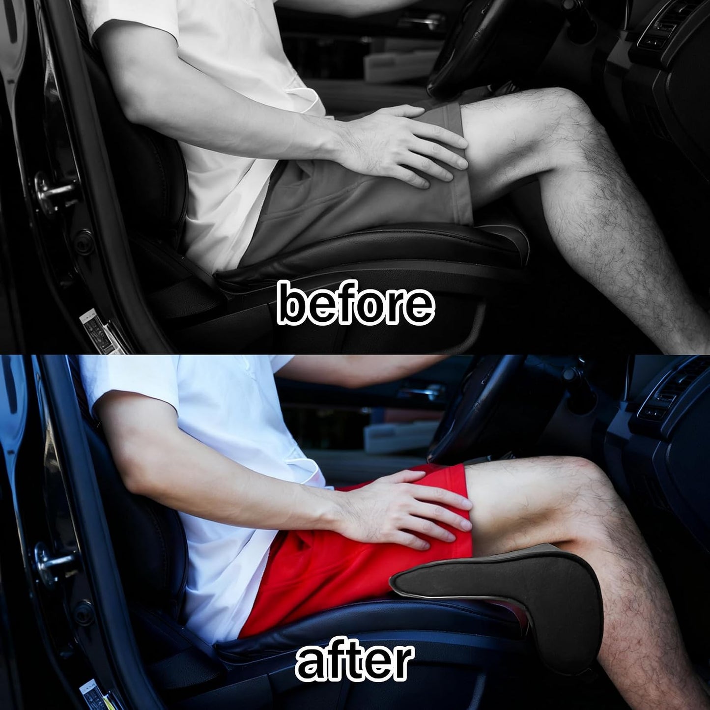 Car Seat Extender - Leg Rest Pad Cushion Extender, Universal Extension Support for Long Drivers 25.6 * 17.72 * 5.12inch