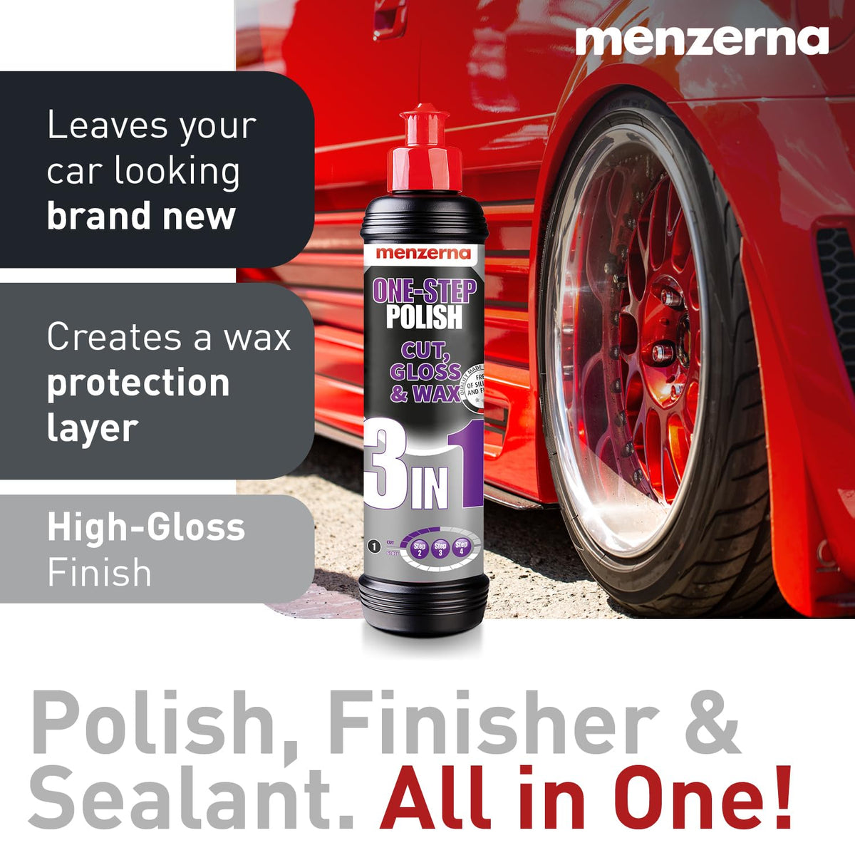 menzerna One-Step Polish 3in1 I Medium Cut I High Gloss Finish & Seal