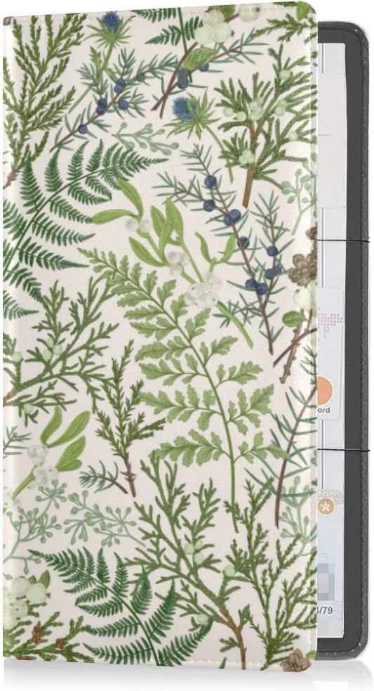 GuoChe Forest Floral Green Car Registration and Insurance Holder Glove Box Organizer Car Document Holder Auto Glove Compartment Essential