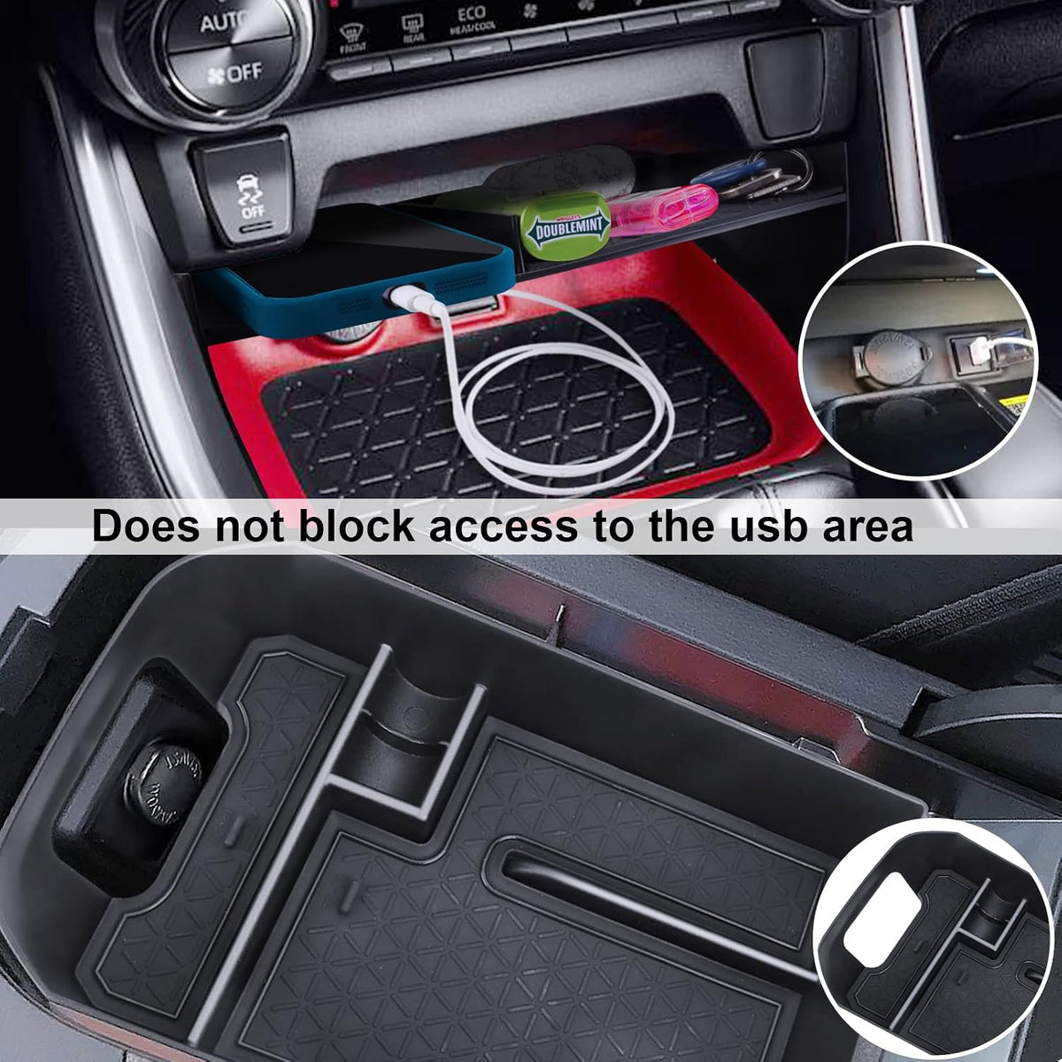 DIAMOOKY Upgraded Center Console Organizer for Toyota RAV4 2019-2025, 2pcs
