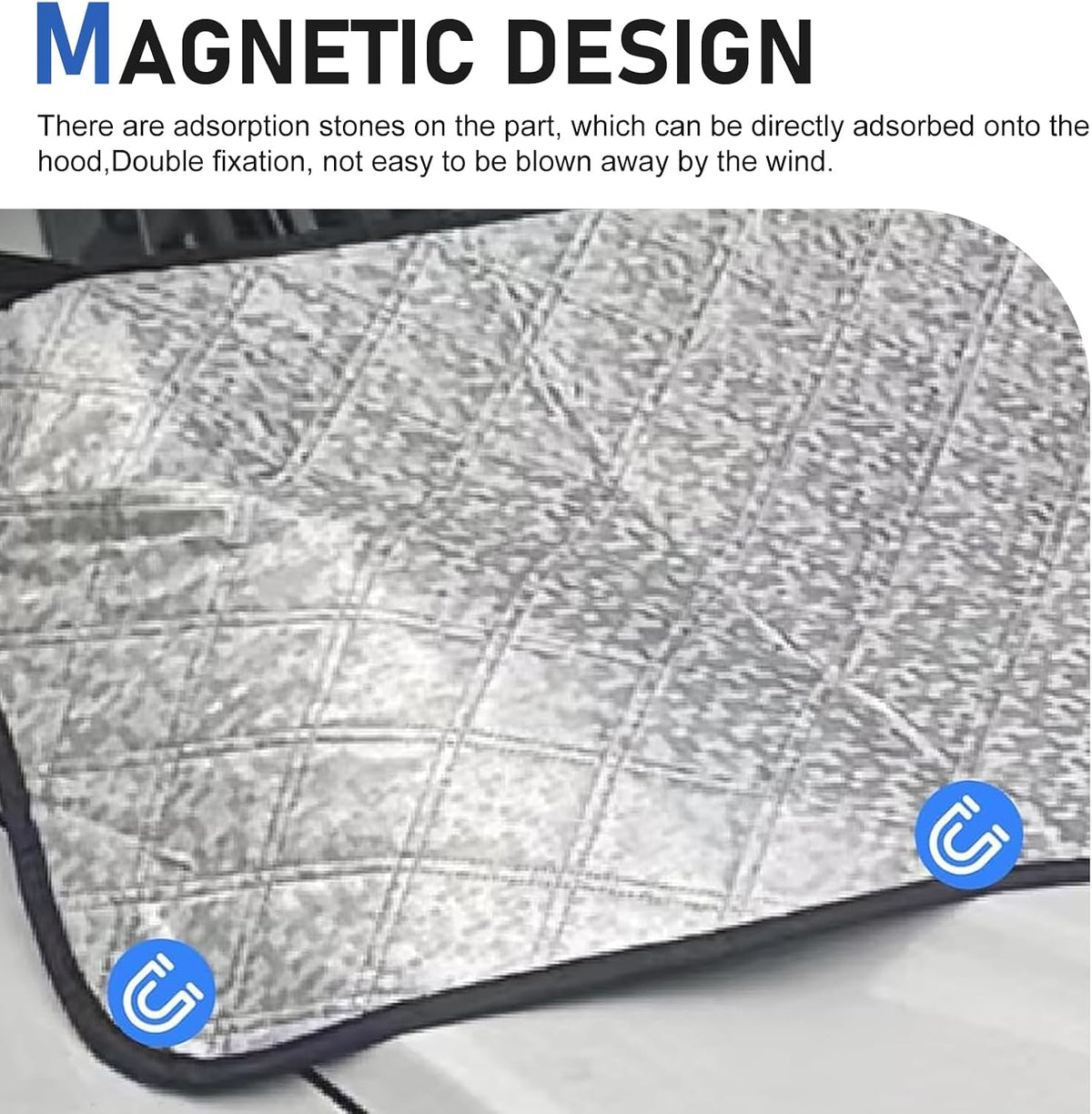 Car Windshield Cover, Anti-aging Windshield Cover for Leaves Waste Paper Rain and Snow, Sunproof & Scratchproof Vehicle Front Wiper Slot Protective Shield, for Most Cars (Silver)