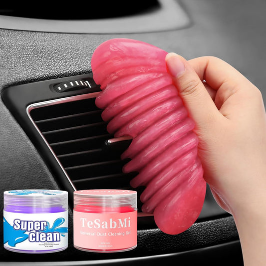 TeSabMi Car Cleaning Gel for Car Cleaning Putty Car Putty Car Interior Cleaner Auto Detail Tools Car Cleaning Slime Car Accessories White Elephant Gifts for Men Women Adults Stocking Stuffers 2 Pack