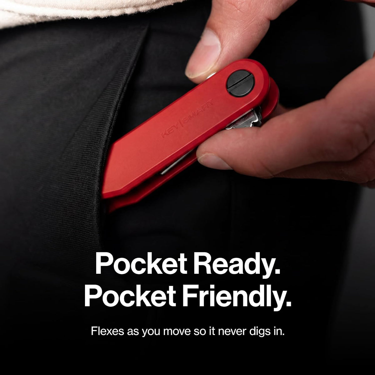KeySmart Loop - Keychain Key Holder, FKM Silicone, Compact Key Organizer for Key Chain, Clutter-Free Compact EDC Key Chains