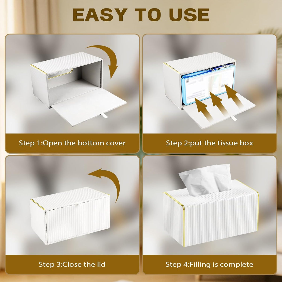 Tissue Box Cover Rectangle,Modern Tissue Box Holder for Home Office Car
