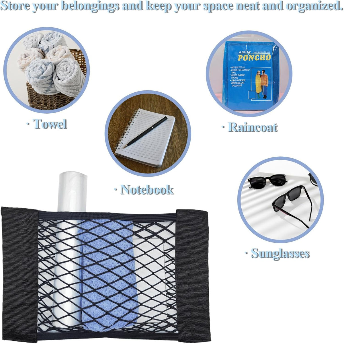 4 PCS RV Cargo Storage Mesh Net, Universal Car Storage Net Pockets, Elastic Stretchable Netting Pocket for SUV, Truck,RV, Camper (4)