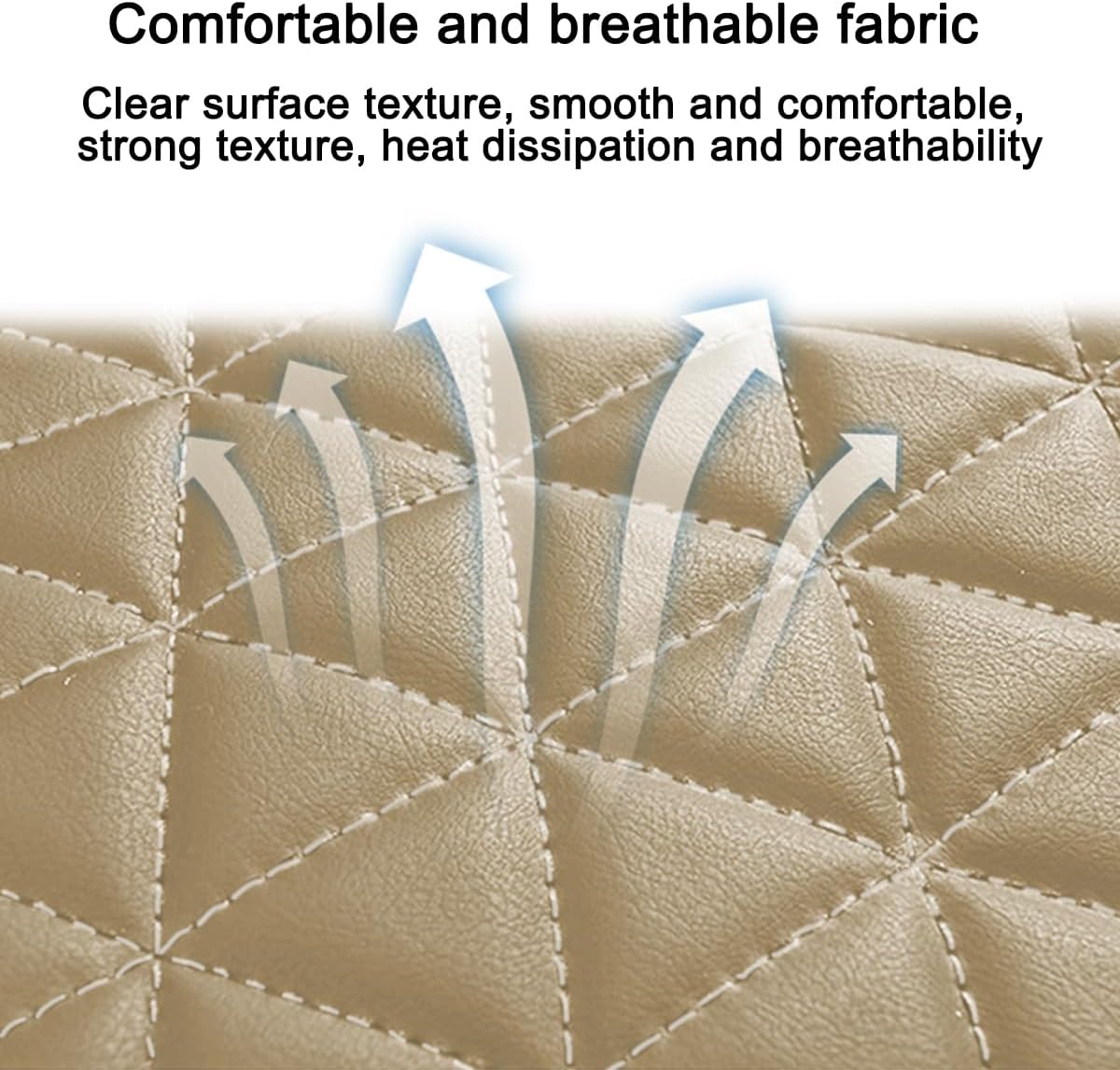 2PCS Leather Car Seat Cover, Front Bottom Seat Protector Pad, Beige