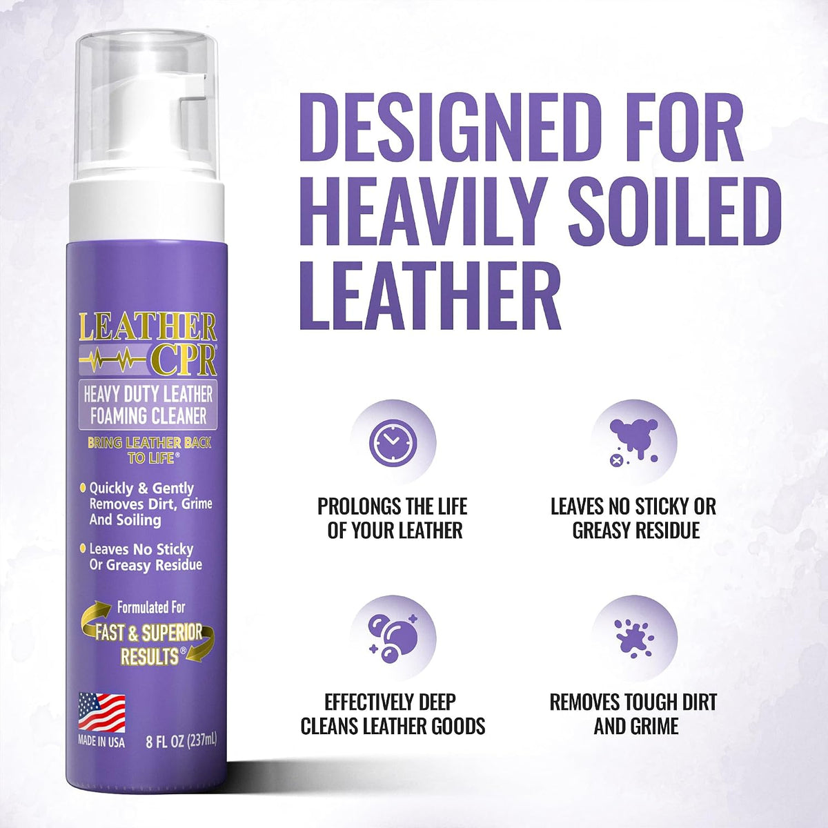 Leather CPR Heavy Duty Leather Foaming Cleaner, 8 oz