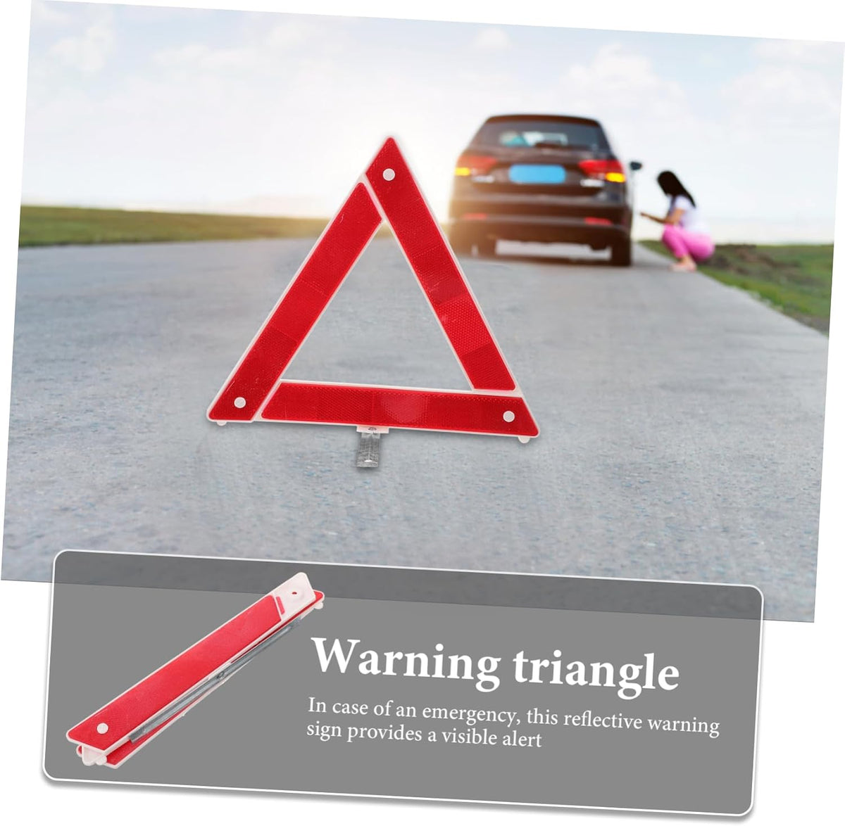 Folding Vehicle Warning Triangle for Driver Emergency Road Safety