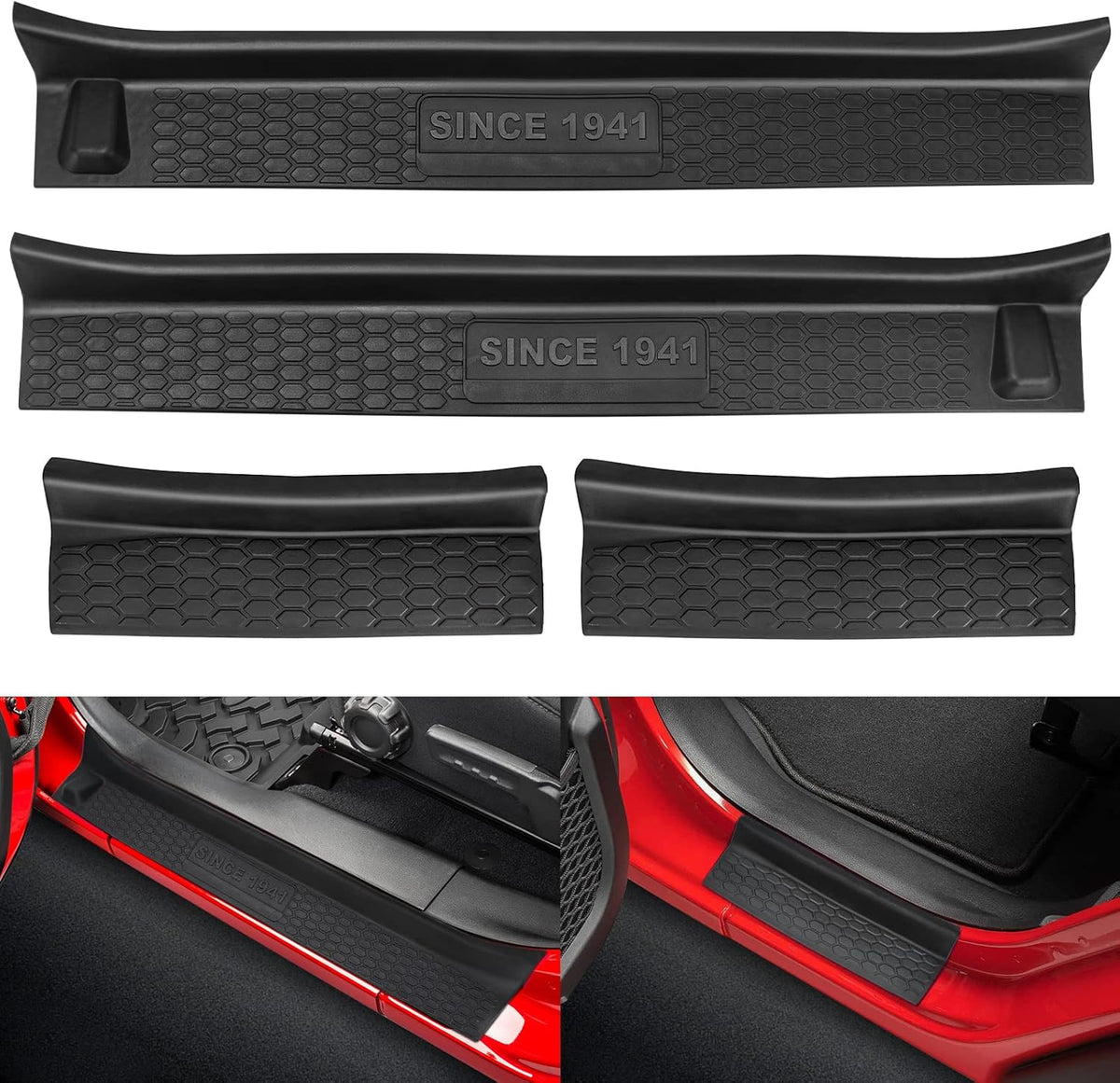 Door Sill Guards Kit Fits 2018-2026 Jeep Wrangler JL JLU Unlimited & JT