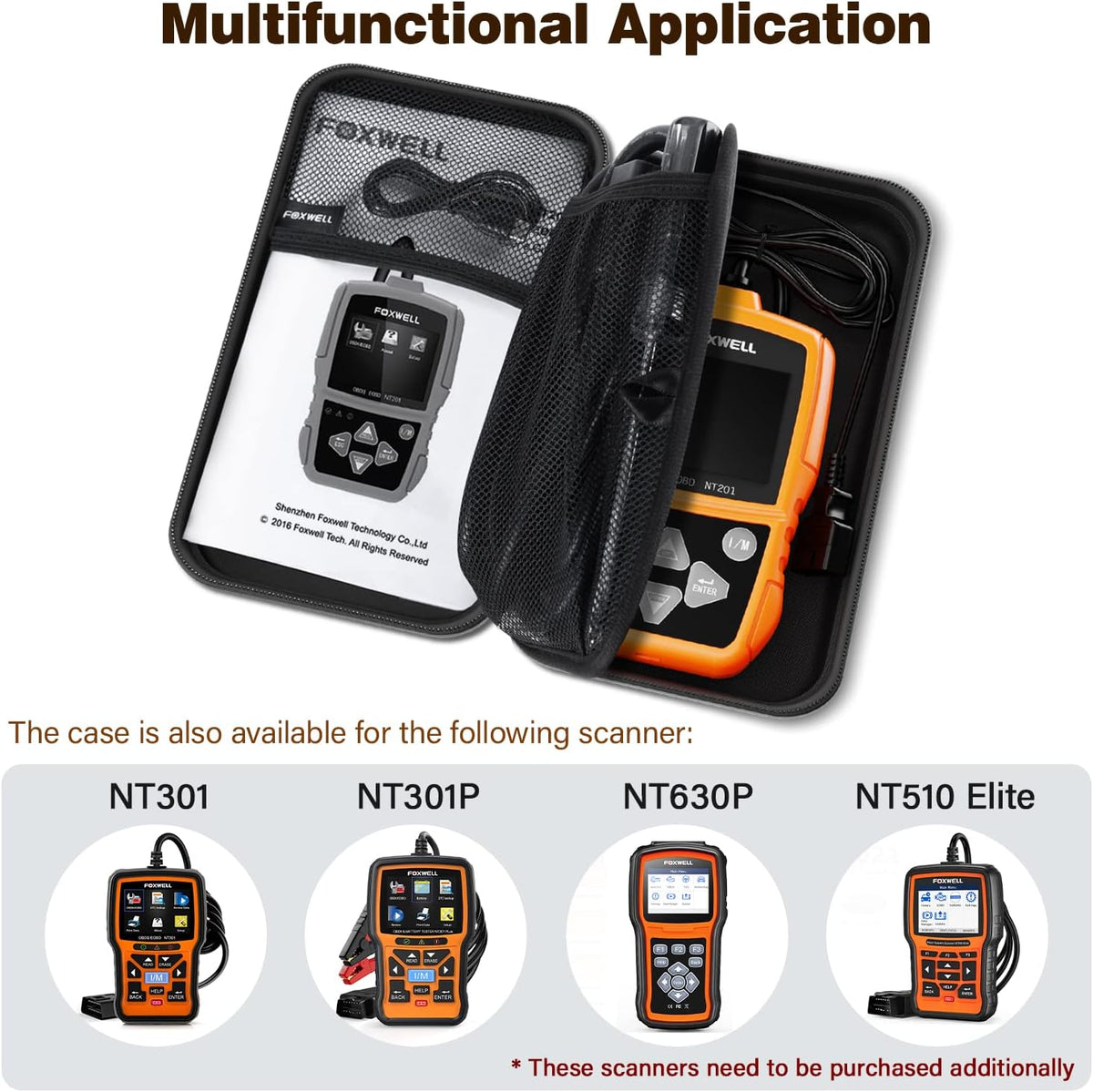 FOXWELL NT301 CASE OBD2 Scanner Professional Enhanced OBDII Diagnostic Box