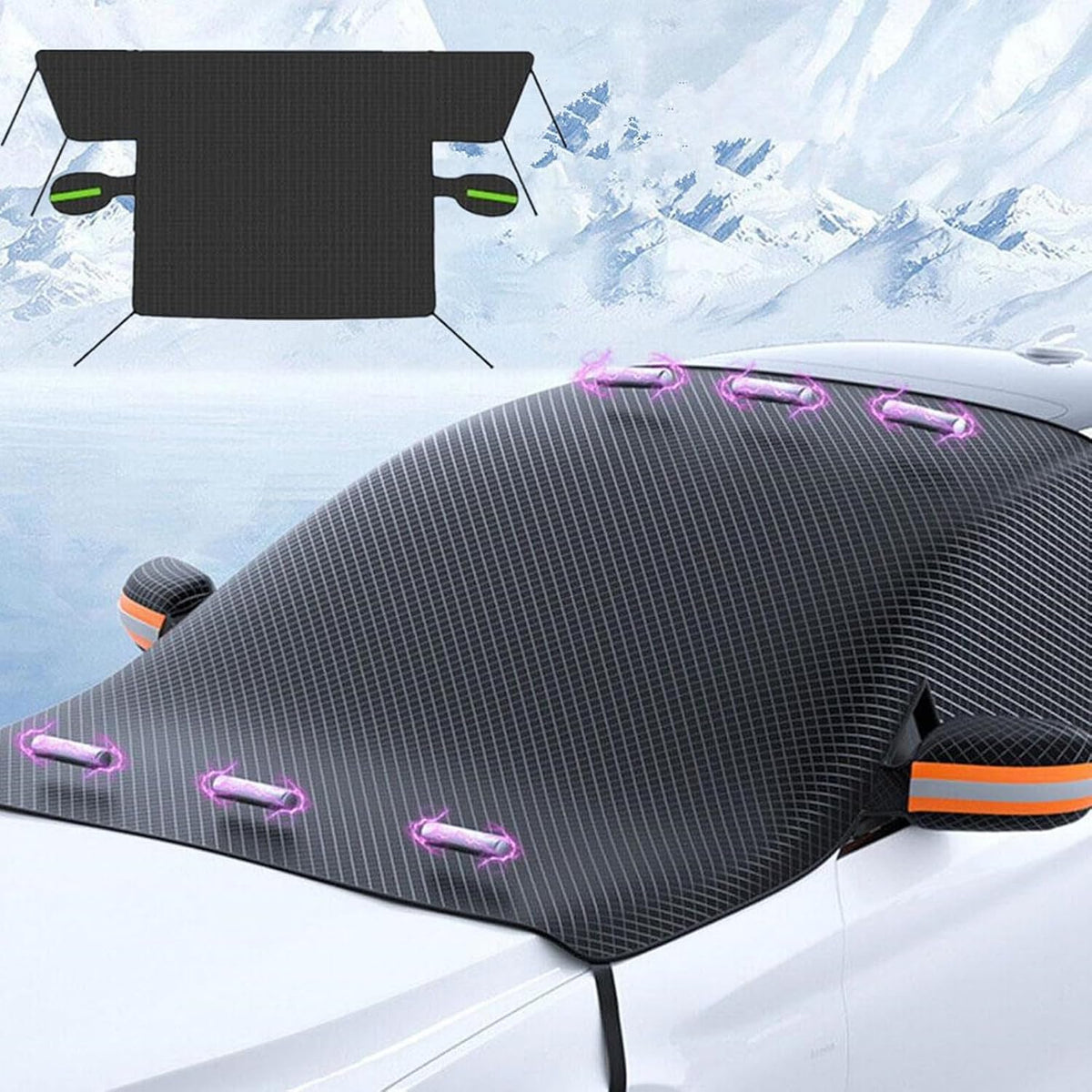 Car Windshield Cover for Honda Pilot 2002-2026 YF/YH, Magnetic Windshield Snow Covers Against Frost Ice and Snow Windshield Frost Cover with Side Window and Rearview Mirror Protector