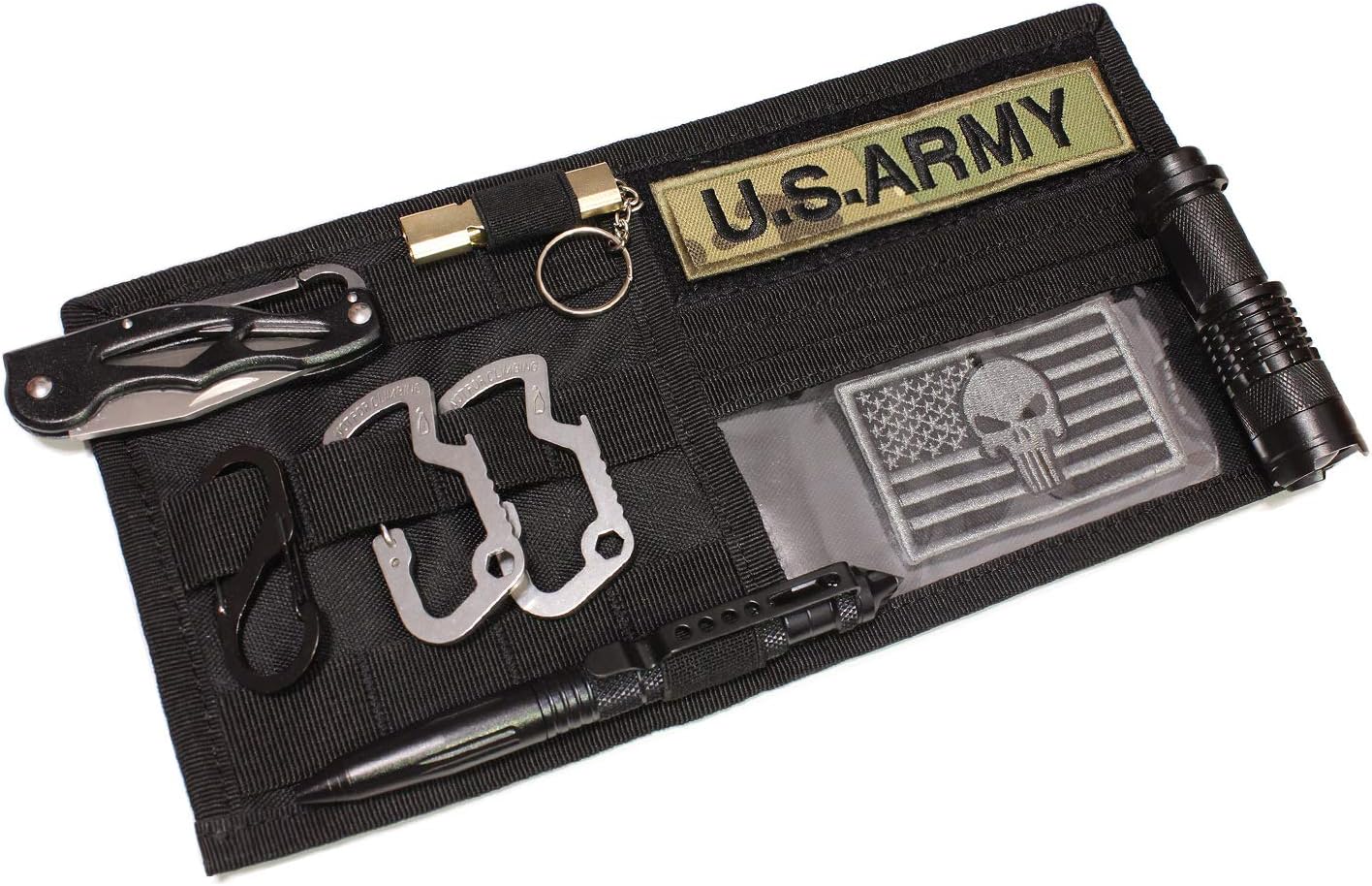 WYNEX Car Sun Visor Organizer with MOLLE Panel | Universal Car Storage Pouch, Compatible Sedan, Suvs, and Vans | for Small Tools, Glasses & Documents
