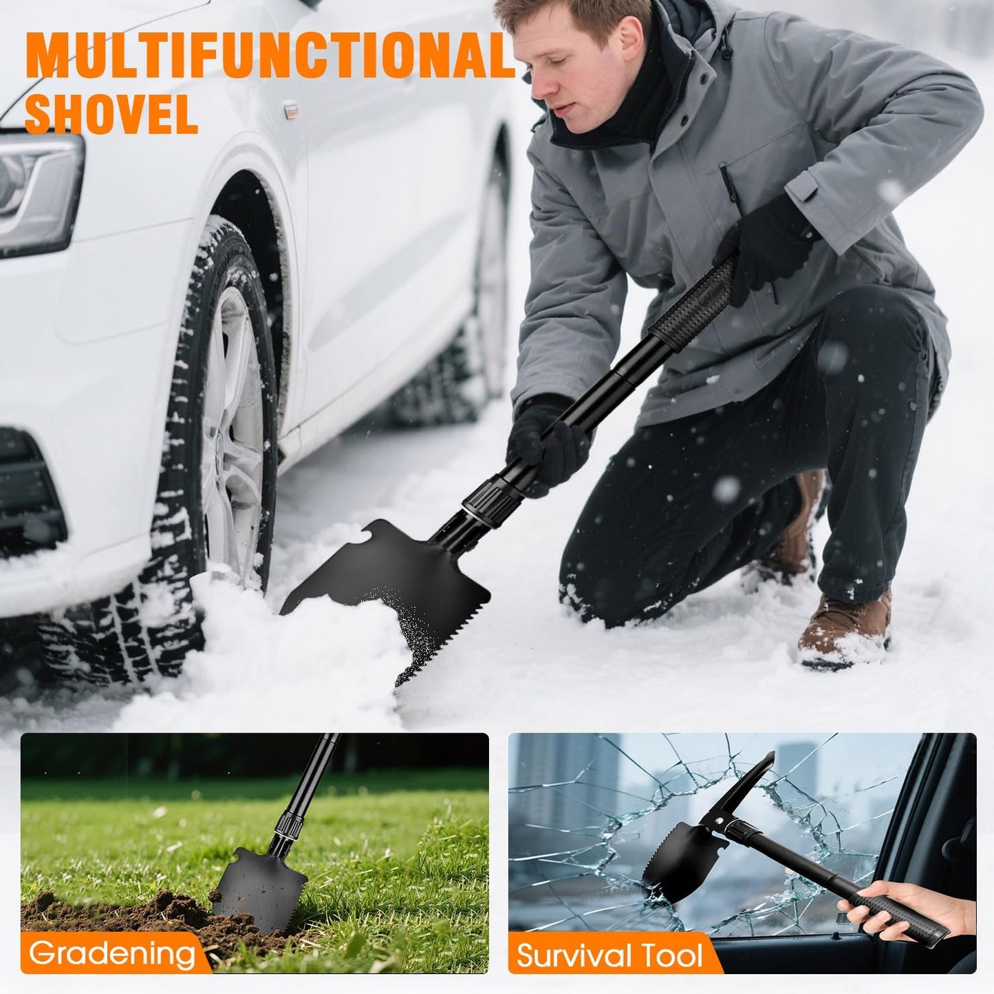 Emergency Car Kit,Roadside Emergency Tool Kit for Vehicle Truck with Air Compressor Jumper Cable First Aid Kit,Winter Auto Road Side Kit Women Men Car Travel Safety Assistance Survival Essentials Kit