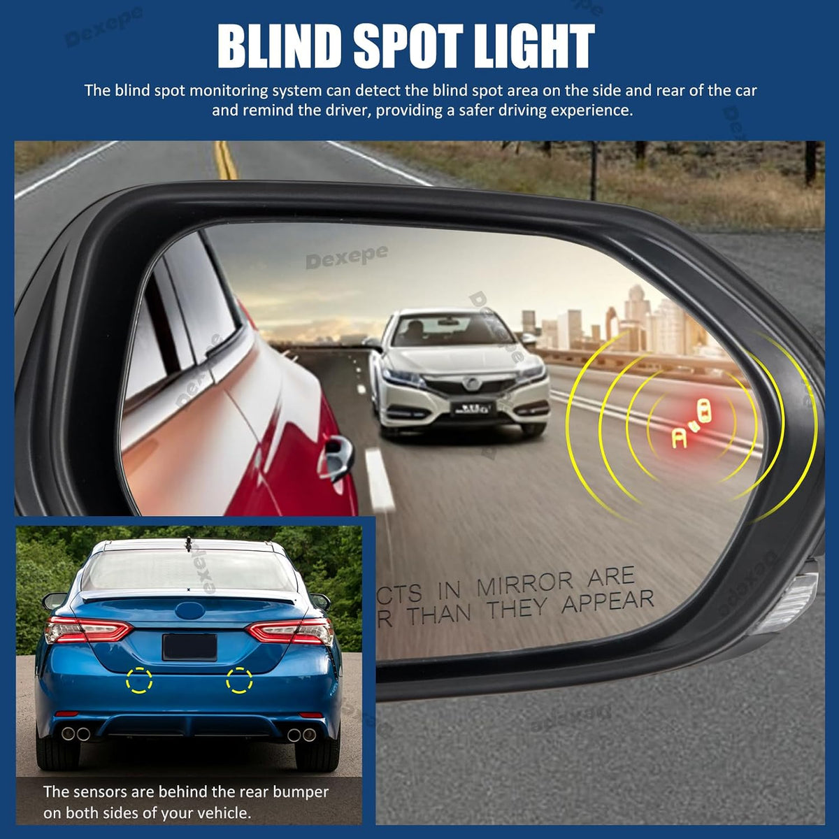 Passenger Side Mirror Assembly Compatible with Toyota Camry 2018-2026 Heated with Blind Spot Monitor, Turn Signal, Power Adjustable Glass Replace 8791006840 8791033C30 Black (7Pin Right)
