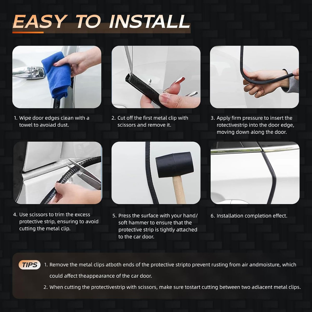 16.5FT(5M) U Shape Car Door Edge Guards Black compatible with Toyota RAV4 2025 2024-2016 LE XLE Hybrid Adventure Prime U-Shaped Automotive Trim Car Door Edge Protector No Glue Required, Fade-Resistant