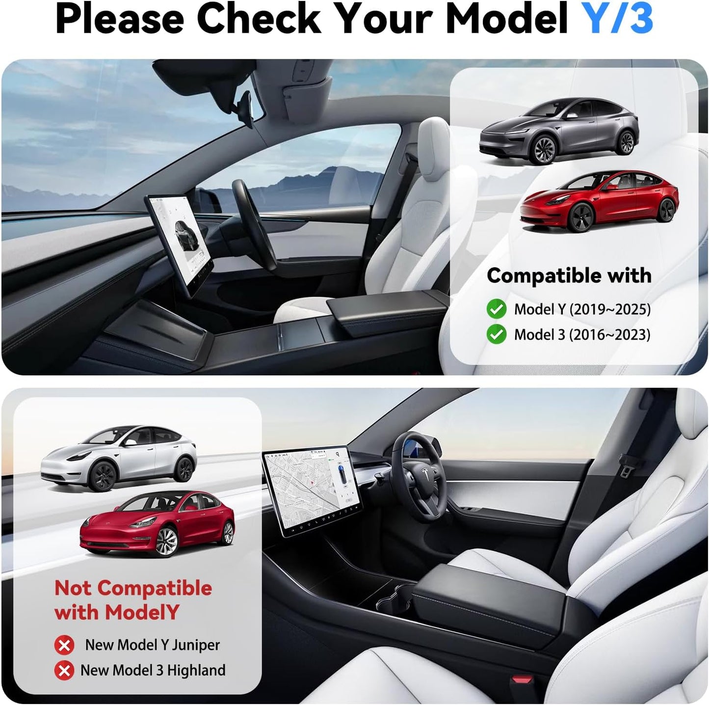 Under Screen Storage Box for Tesla 2020-2025 Model Y 2020-2023 Model 3, Hidden Design & Stable Installation, Hiddenable Privacy Storage with Anti-Slip Silicone Pad for Model Y 3 Accessories