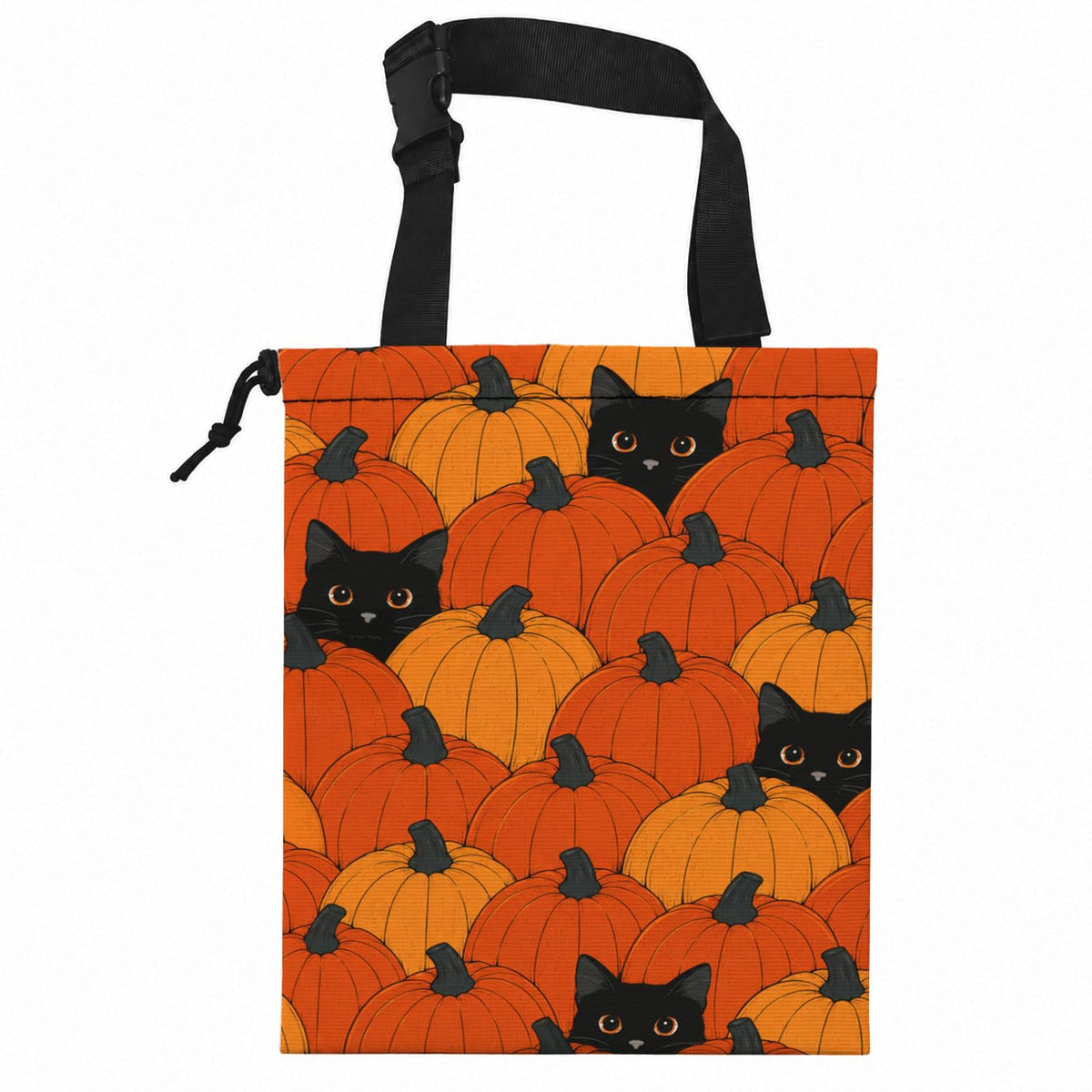 Halloween Ghost Wildflower Car Garbage Bag Canvas Trash Can