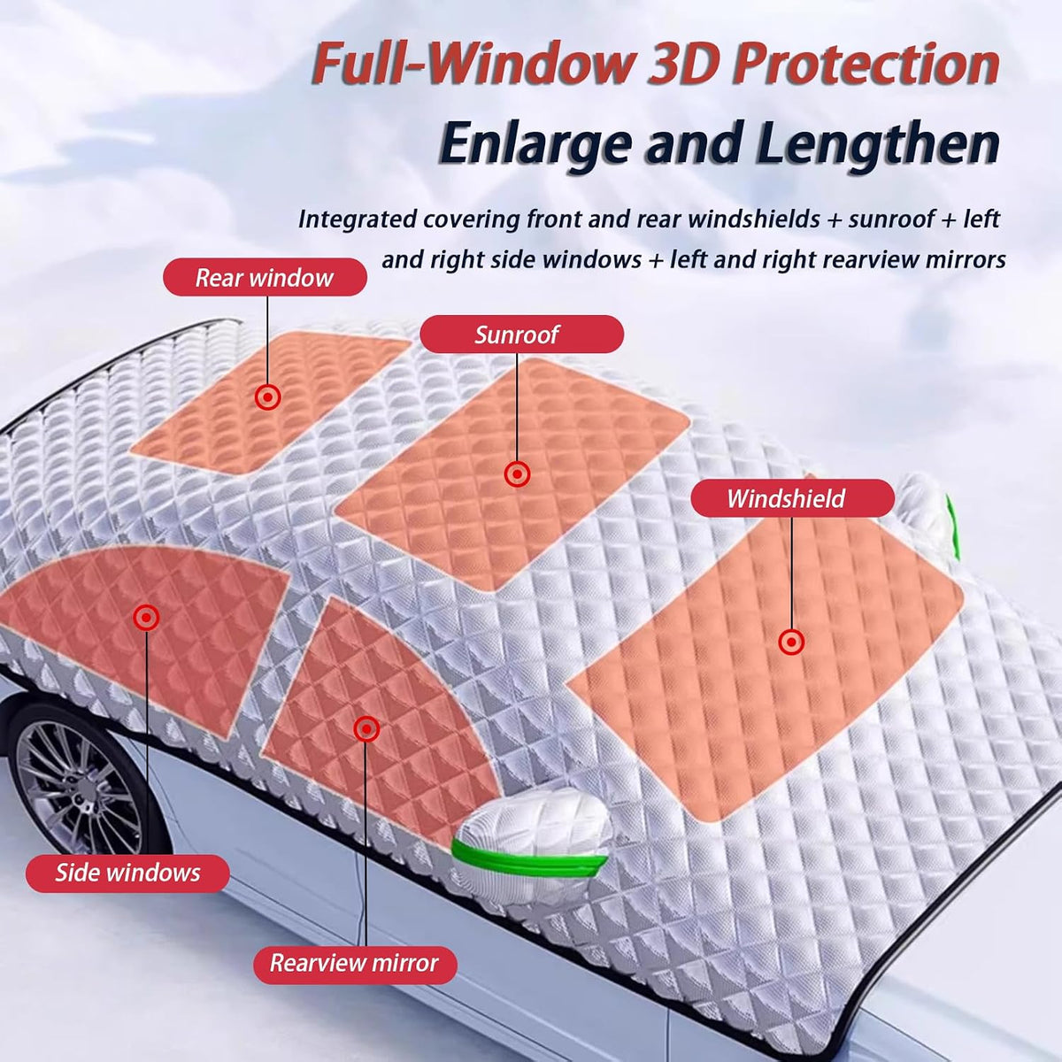 Car Windshield Cover for Porsche Macan 2014-2020 2021 2022 2023 2024 2025 2026, Automotive Windshield Snow Covers with Side Window & Rearview Mirror Protector, Windshield Cover for Ice and Snow