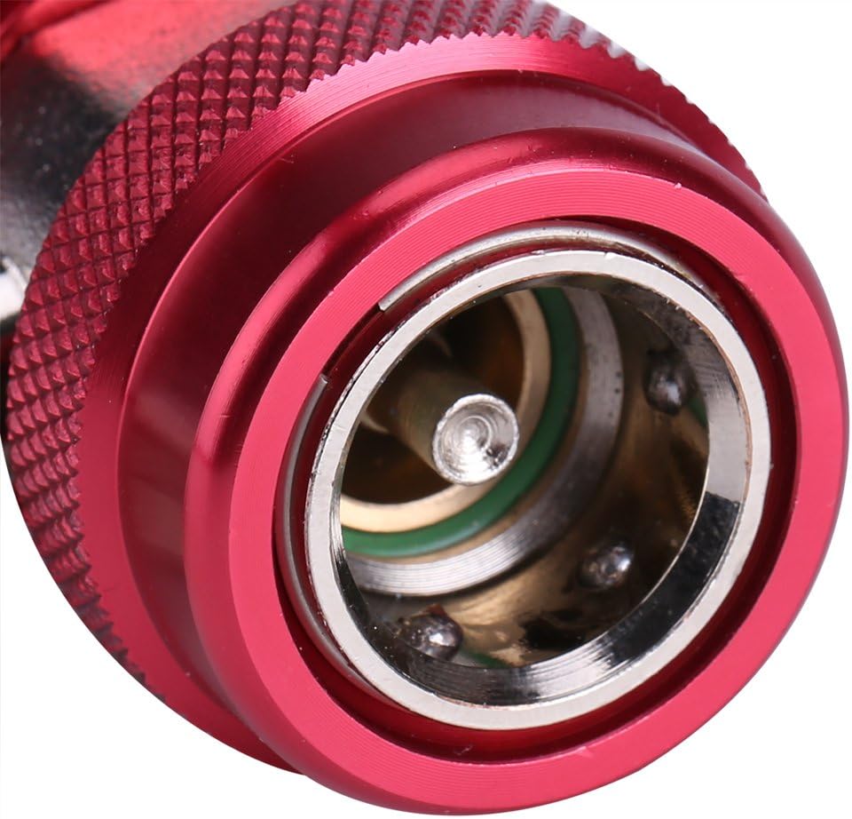 Quick Coupler,R134 A/C Low/High Quick Connector 1/4" Air Conditioning Coupler Adapter + Extractor Valve Core for Car Add Fluorine(High Pressure)