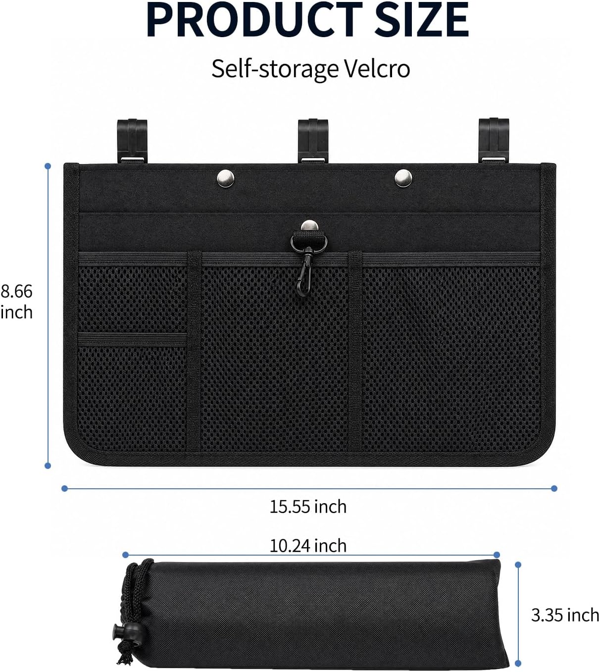 Airplane Seat Organizer Clips onto Airplane Seat Pocket - Travel Essentials Seat Storage Organizer - Seatback Organizer Bag International Trip Accessories Must Haves (15 x 9 Inches)