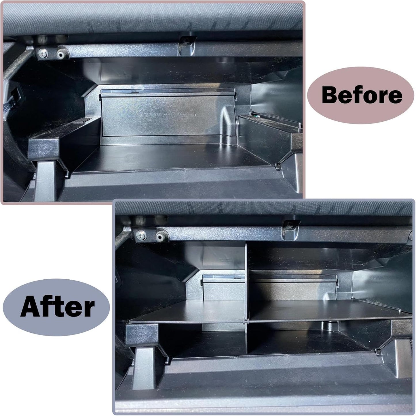 RUNROAD Glove Box Organizer Dividers Compatible with Toyota Tacoma 3rd Gen 2016-2023 Accessories, Insert Glove Compartment Accessories ABS Black Materials Divider Storage Box