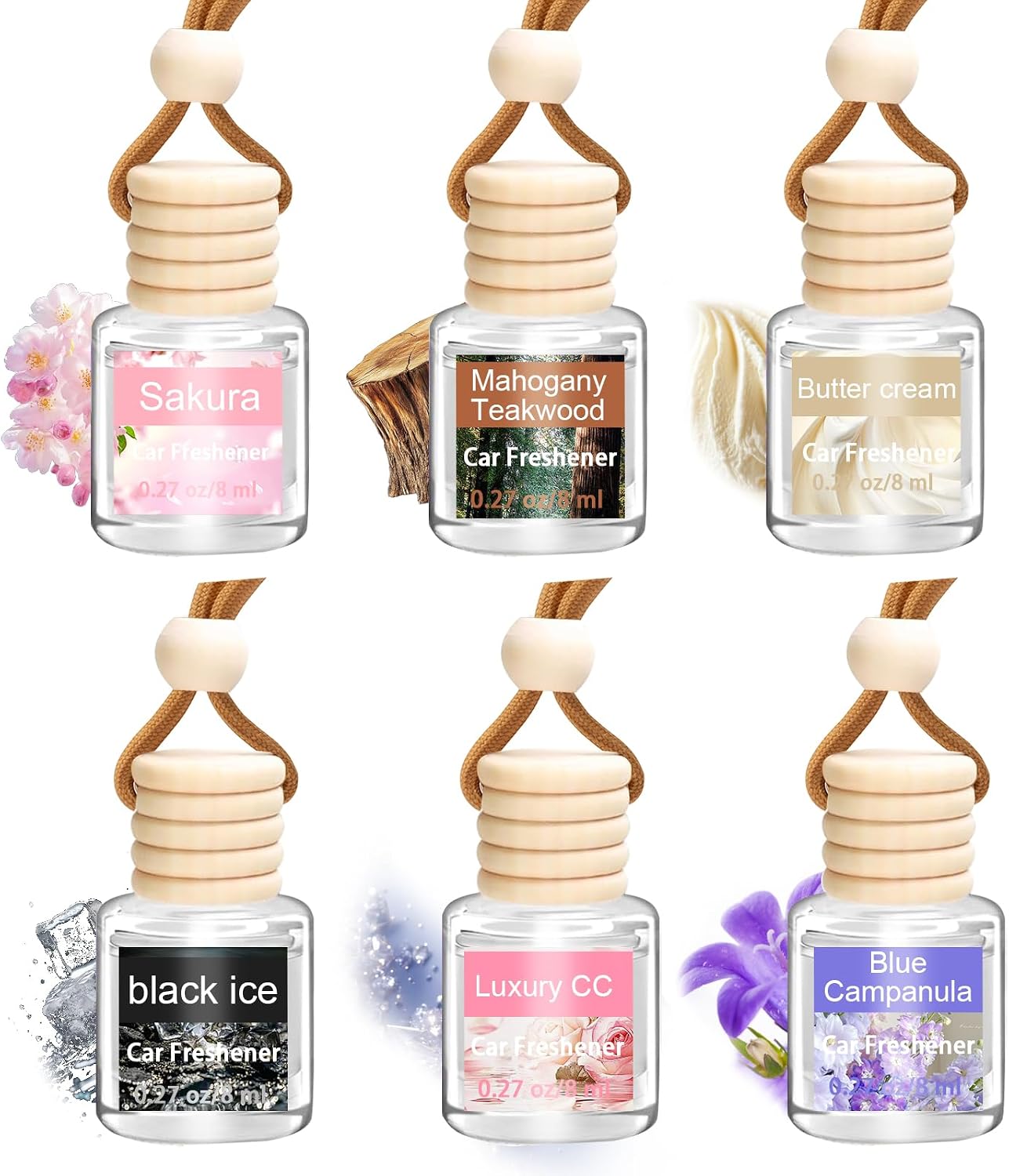 Air Freshener Diffuser, Hanging Air Fragrance Essential Oil Diffuser, Car Scents Accessories Cute Car Interior Decor,Car Air Fresheners for Women & Men Gift Cologne Aromatherapy Oil (Black ice B)