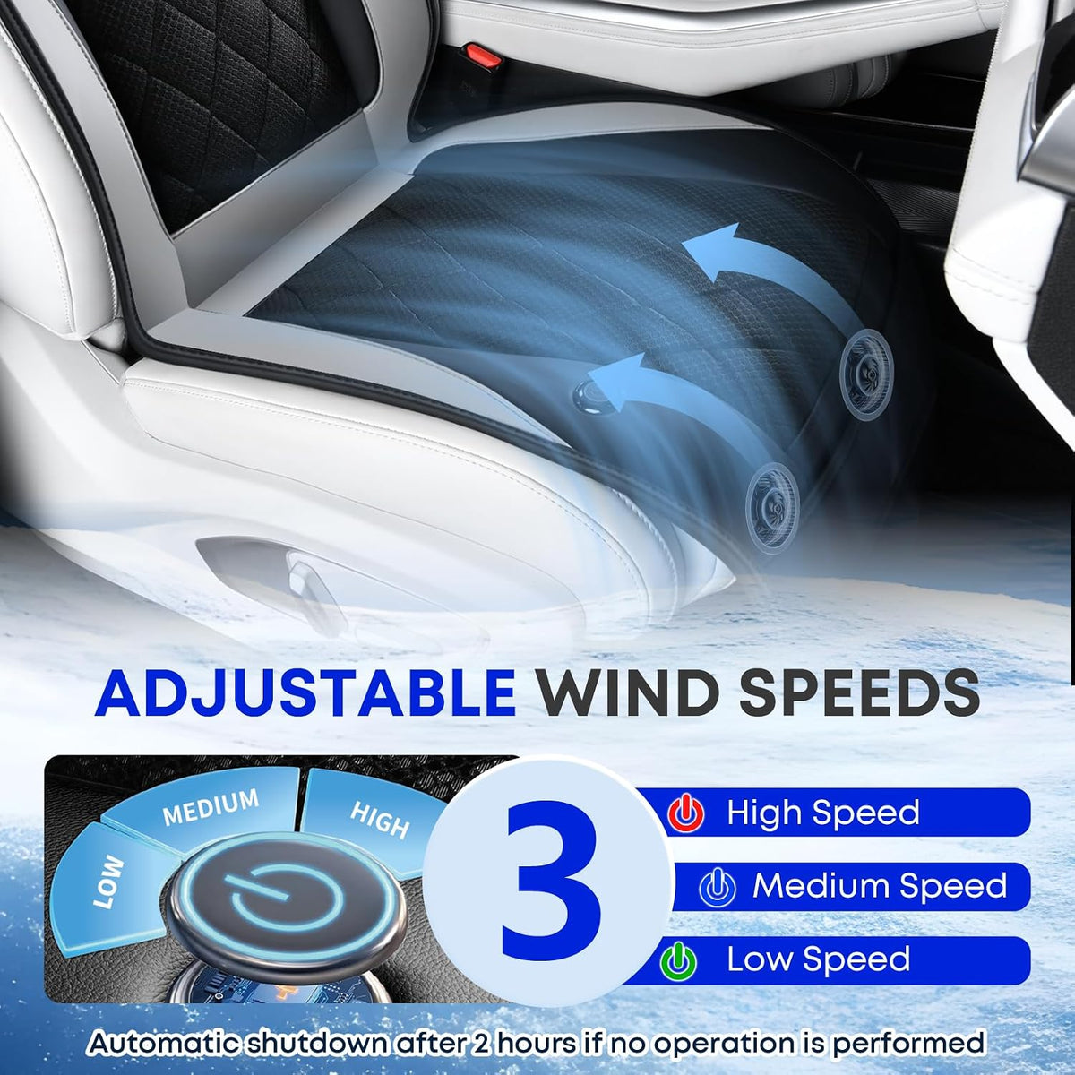 FLORICH Cooling Car Seat Cover, Ventilated Seat Cushion Cooling Car Seat Pad for Summer Driving with 8 Powerful Turbo Fans Universal Fit for Car SUV Truck Van-Grey