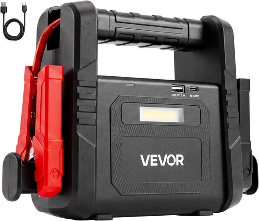 VEVOR Jump Starter 6000A Peak Portable Car Battery Booster Jump Box 12V