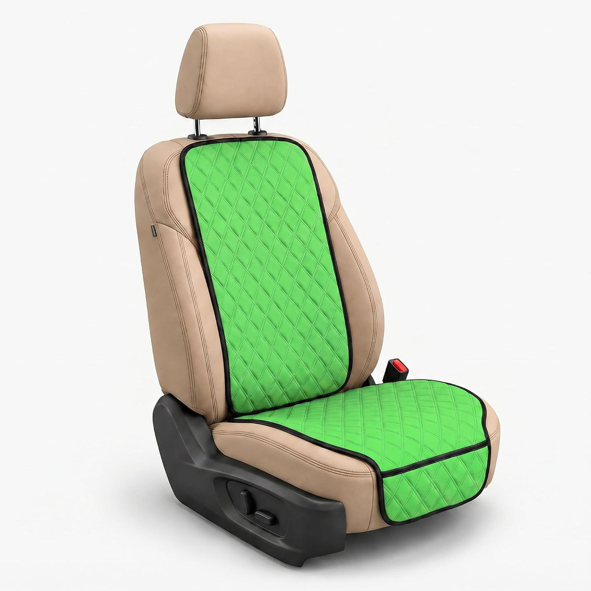 FH Group Car Seat Cushion – Neosupreme Single Front Seat Cover with Front Pockets, Airbag Compatible, Universal Fit Car Seat Cushion for Driver or Passenger Seat, SUV, Truck, Sedan & Van – Green