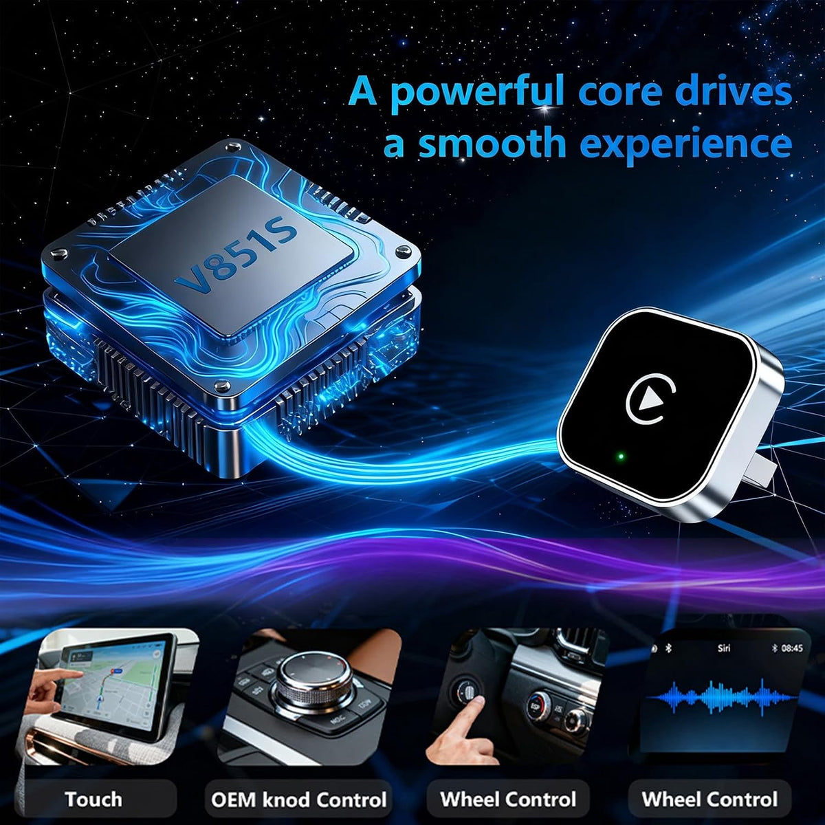 2026 Upgraded Wireless CarPlay Adapter for iPhone & Android Device