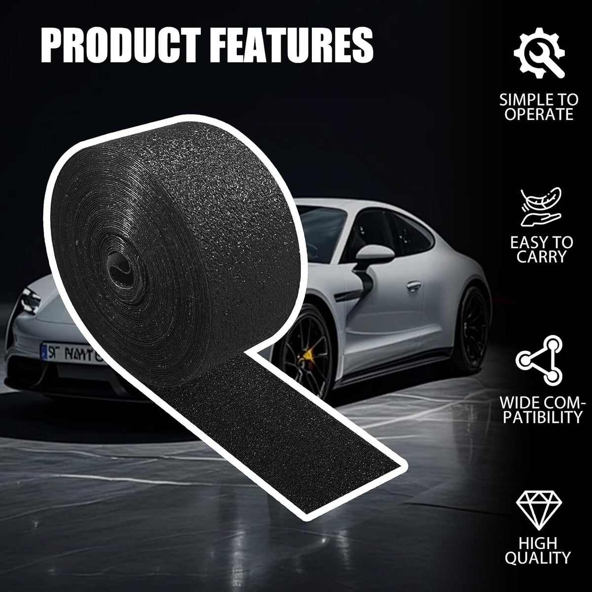 Universal Car Door Edge Guards, Car Door Protector, Waterproof Automotive Vinyl Wrap Film, Anti-Collision Auto Door Sill Protector & Entry Guard Scuff Shield for Most Vehicles Trucks (Black)
