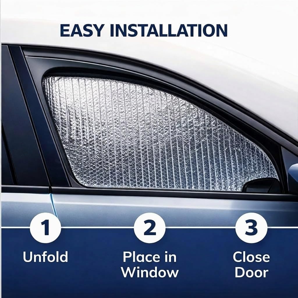 Set of 2 Custom Fit Automotive Reflective Front Seat Side Window Sunshade for 2013 2014 2015 2016 2017 2018 Hyundai Santa Fe Sport GLS LX
