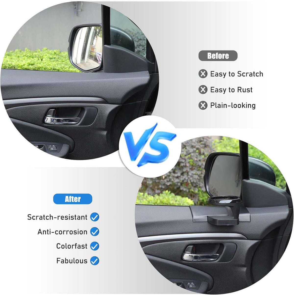 Car Cup Holder Compatible with Honda Pilot 2016-2022 Accessories, Cup Holder Expander for Honda Pilot Side Door Panel, Black ABS Cup Drink Holder 1Pcs (Left)