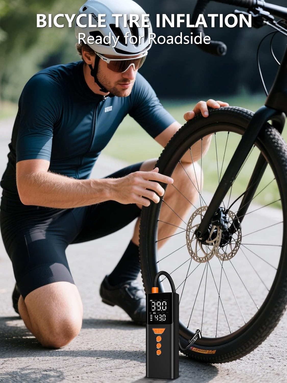 Tire Inflator Portable Air Compressor,Bike Pump with Memory Function