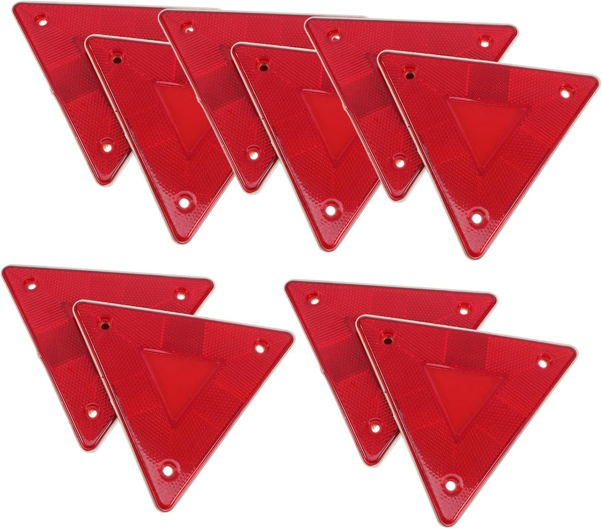 Reflective Triangle Warning Sign 10Pcs Plastic Roadside Safety Sign