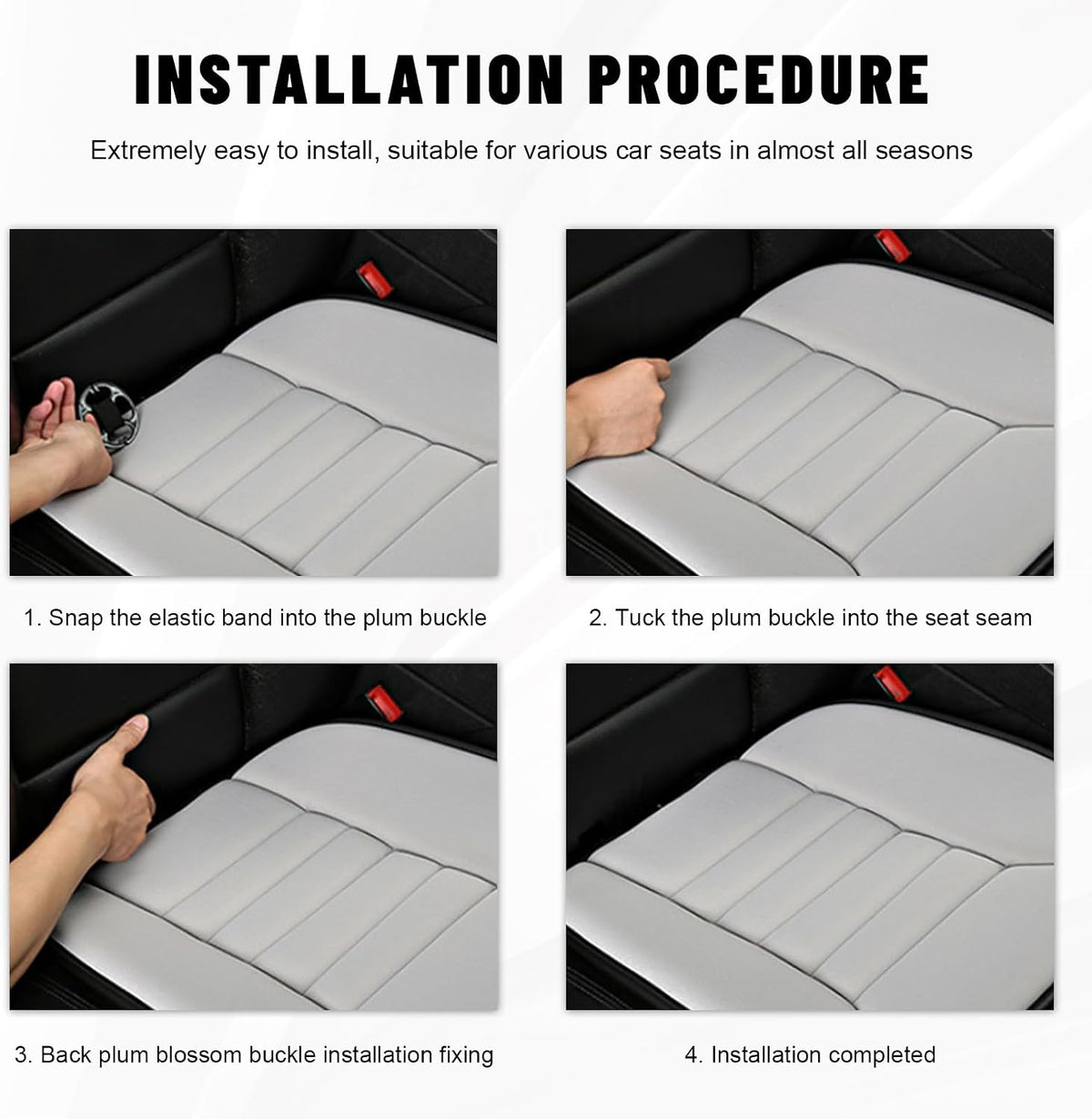 Sun Walker Car Seat Cushion, 1.2" Thick Memory Foam Auto Seat Protector Pressure Relief Pad, Nonslip Bottom Mat Comfort Driving Seats Cover for Truck SUV Sedan, Car Accessories (Black)
