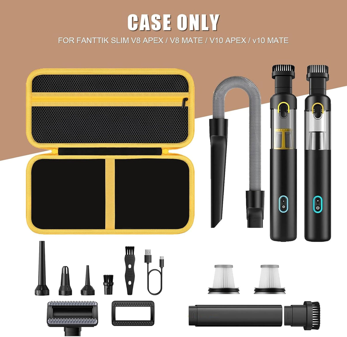 Hard EVA Shell Carry Case for Fanttik Slim V8, V8 Mate, V10 Apex，V10 Mate