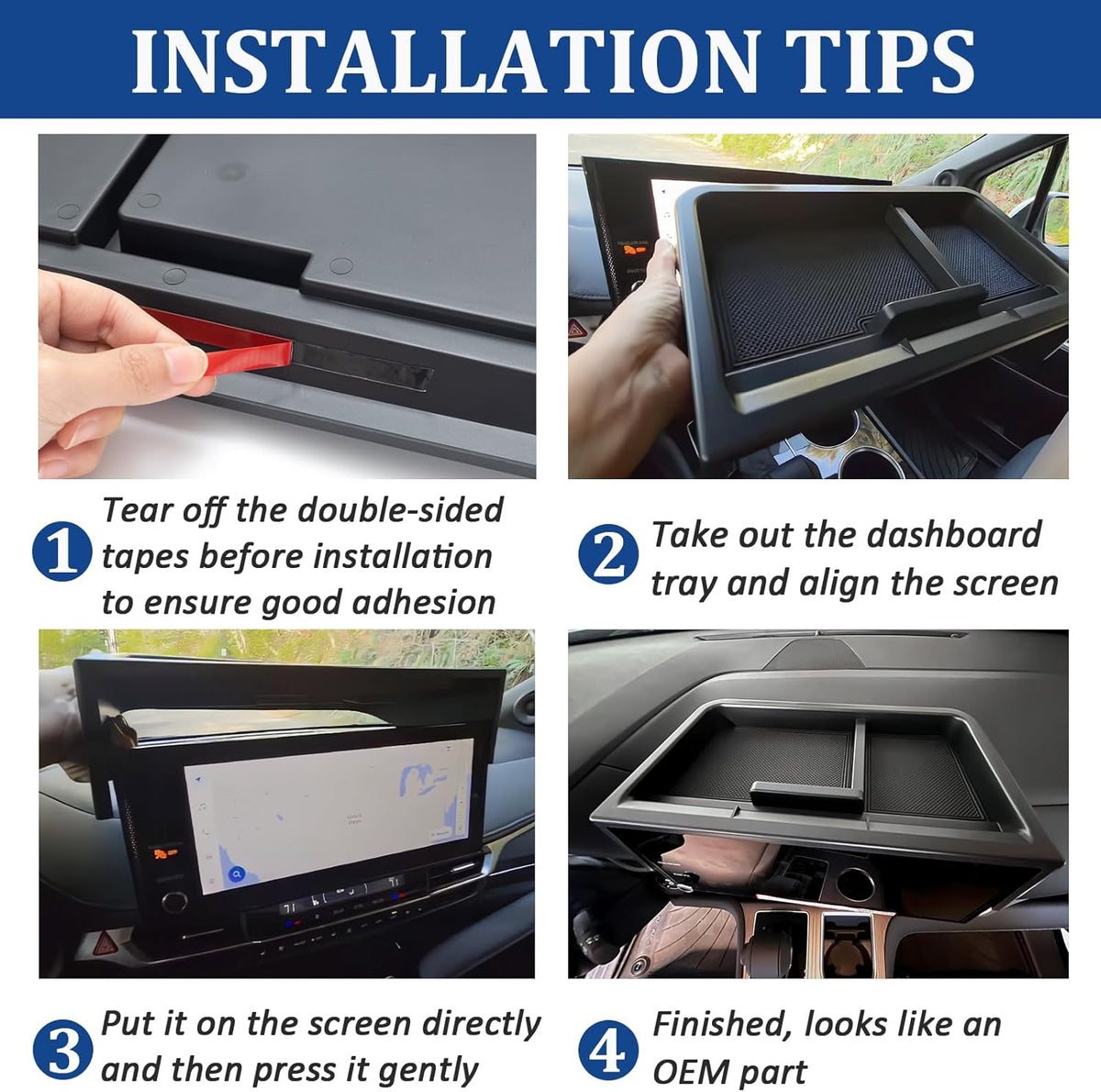 TOPINSTALL Dash Tray Phone Holder for 2025 2026 Toyota Sienna 12.3" Screen