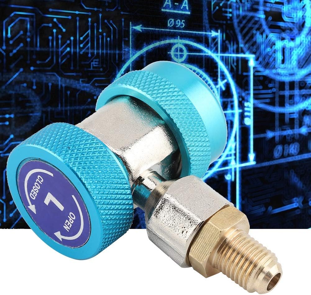 Quick Coupler,R134 A/C Low/High Quick Connector 1/4" Air Conditioning Coupler Adapter + Extractor Valve Core for Car Add Fluorine(Low Pressure)