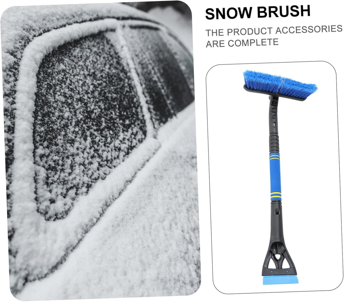 STOBAZA Portable Snow Shovel Multi Function Car Snow Brush Ice Scraper