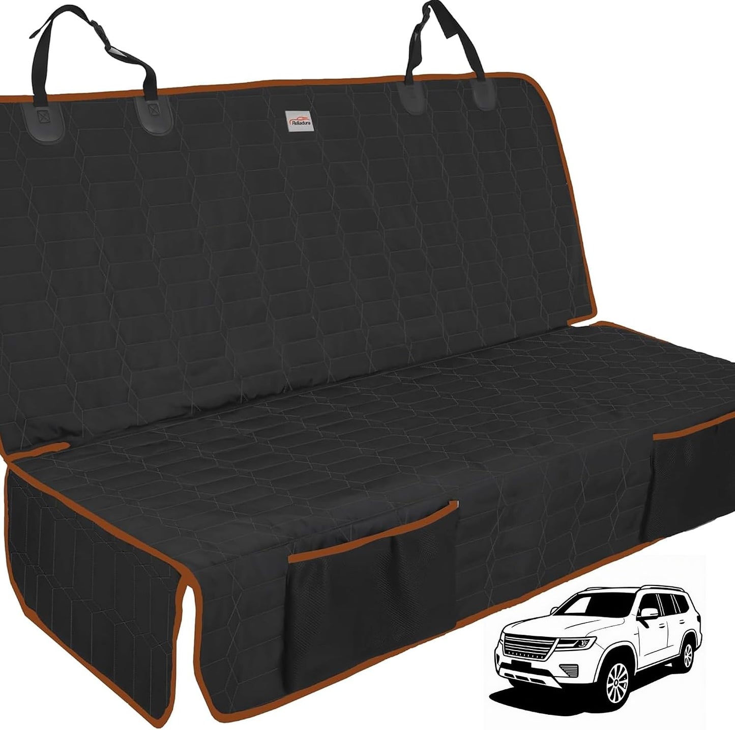 Reliadura Dog Seat Cover for Back Seat Waterproof Bench Seat Covers for SUV Washable Car Seat Covers for Dogs Non-Slip Pet Seat Cover for Back Seat Heavy Duty Protector for SUVs