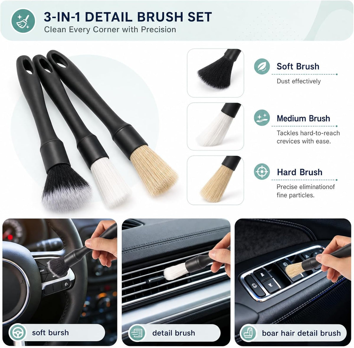 11 PCS Car Wheel Brush kit,Wheel Cleaner Brush Set with Wheel and Rim Brush,Car Interior Detailing Brushes,Sponge & Microfiber Towels for Car Wash Brush kit for Interior Exterior Wheels