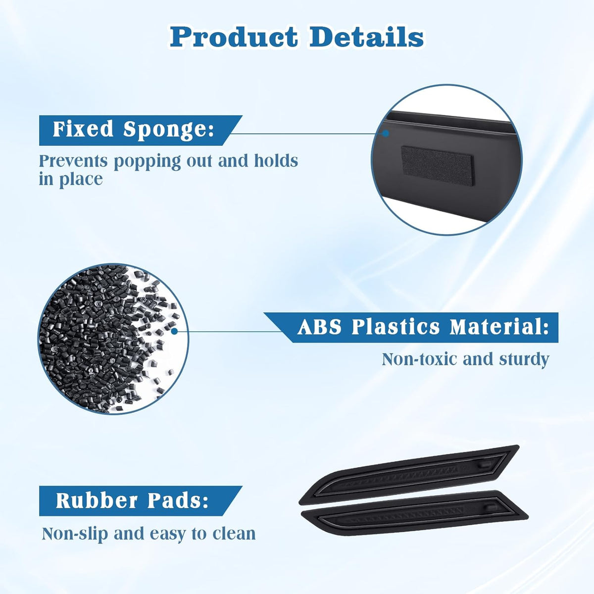1797 4 Door Handle Storage Box fit for Ford Bronco 2021 2022 2023 2024 2025 2026 Accessories Car Pocket Organizer with Anti-Slip Black ABS Plastic-4pcs/Set (Not for Sport/2 Door)