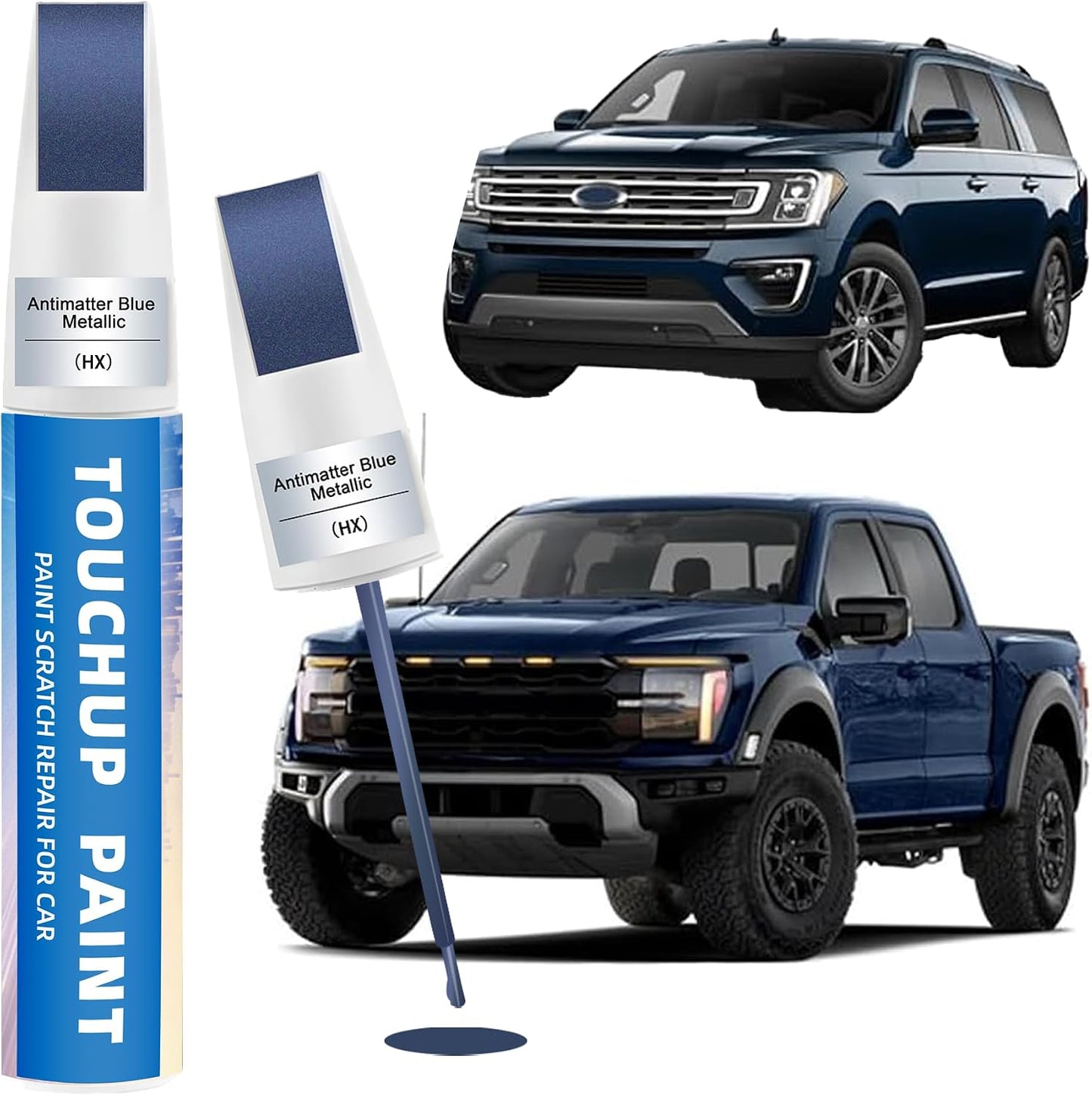 Carbonized Gray Metallic(M7) Touch Up Paint Compatible with Ford 2-in-1 Car Scratch Repair Pen for Rock Chips, Door Scratches&Paint Nicks Exact Color Match Quick Dry DIY Fix for F-150 Explorer
