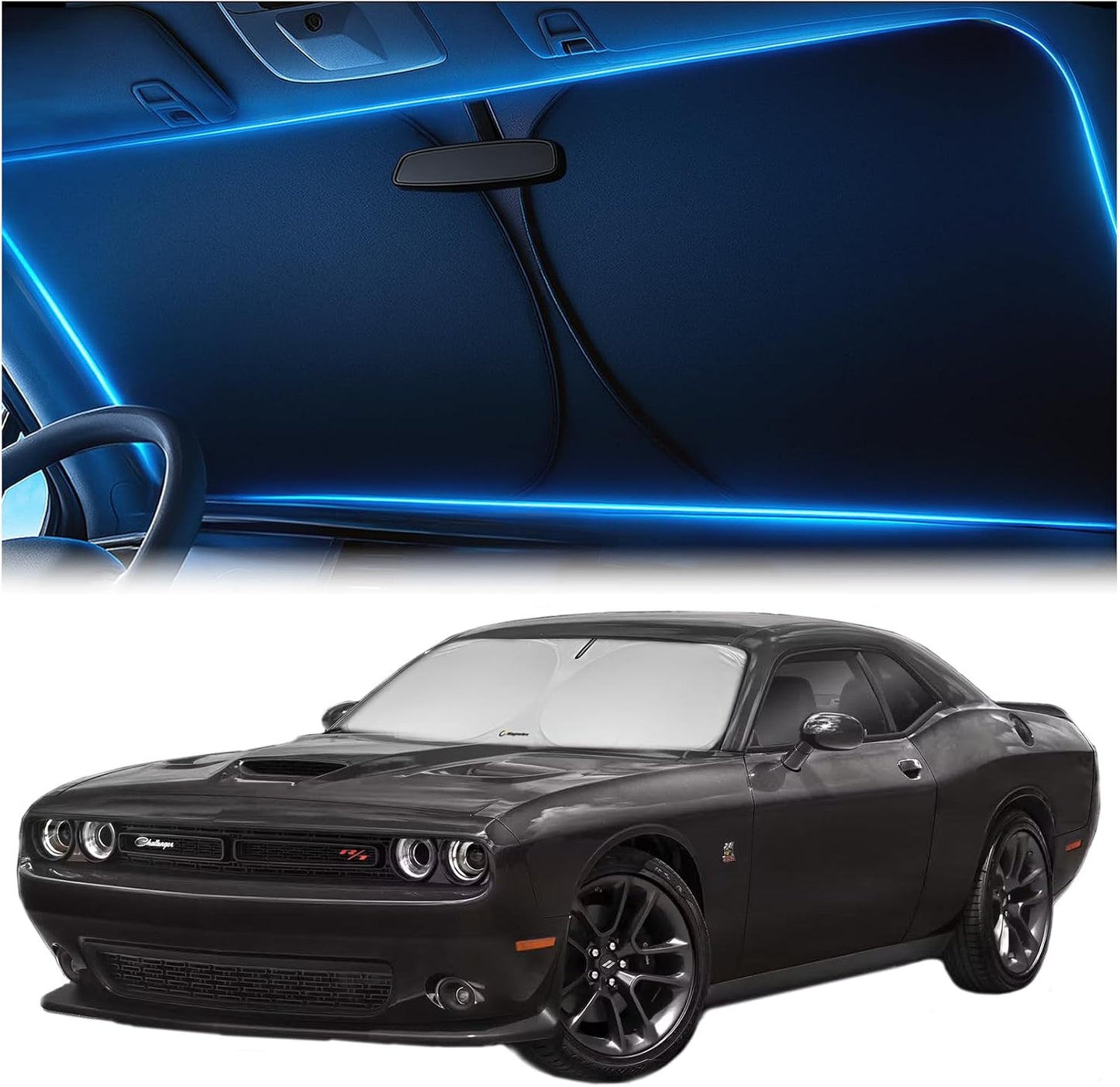 Magnelex Windshield Sun Shade for GMC Sierra 1500 2500 3500 (SLT AT4 Denali) 2019-2026, Foldable Car Window Sunshade, Heat & UV Visor Cover, Reflective Front Shades Accessories