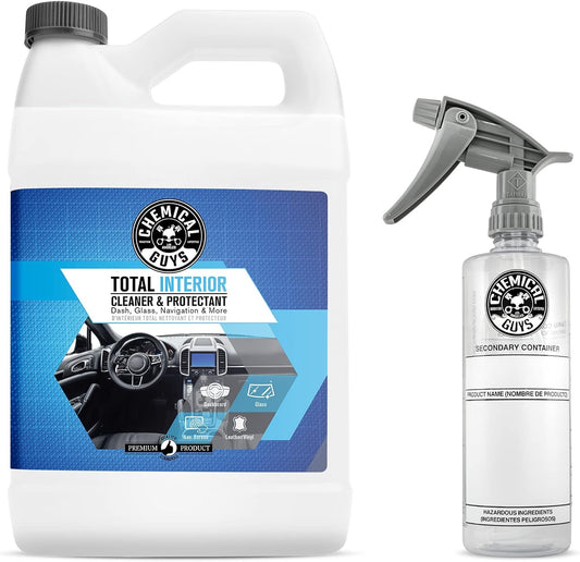 Chemical Guys SPI220 Total Interior Cleaner and Protectant, 128 fl oz (1 Gallon) with 16 fl oz Spray Bottle (2 Item Bundle) Safe for Cars, Trucks, SUVs, Jeeps, Motorcycles, RVs & More