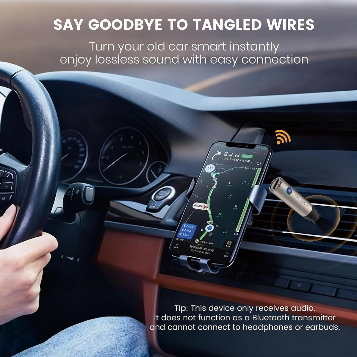 MaedHawk Bluetooth 5.4 Aux Receiver for Car