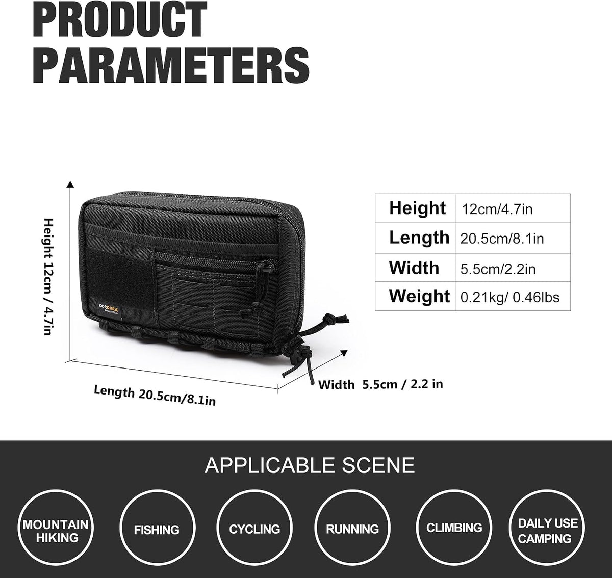 Mardingtop 600D/Cordura Tactical Molle Utility Pouch, Small Military Admin EDC Tool Organizer Bag