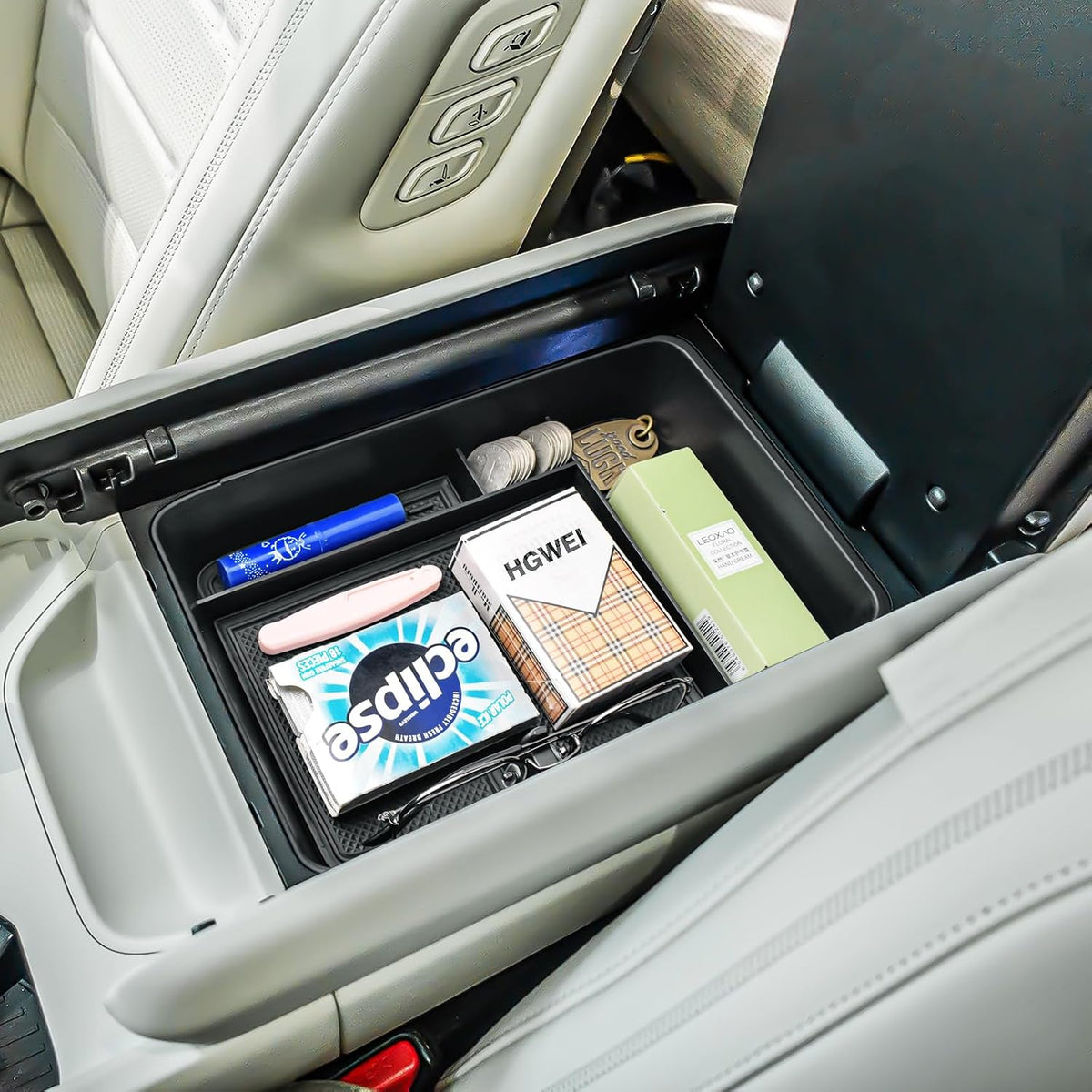 HGWEI Center Console Organizer Tray for 2024 2025 2026 Hyundai Santa Fe